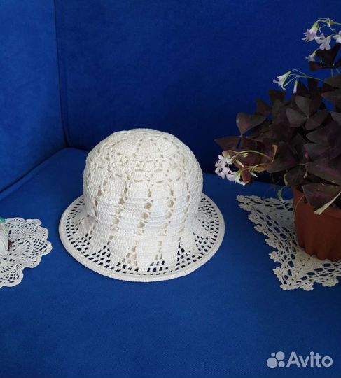 Шляпа женская летняя вязаная крючком