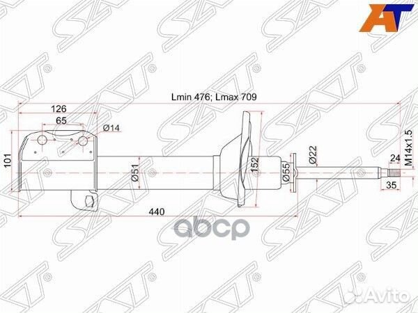 Стойка задняя subaru forester 97-02 RH