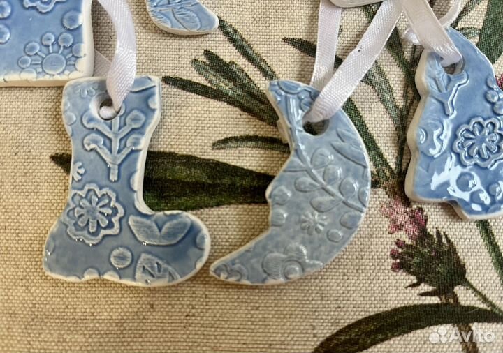 Ёлочные игрушки керамика ручная работа