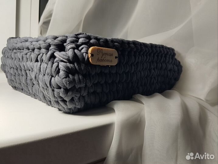 Корзинка из трикотажной пряжи