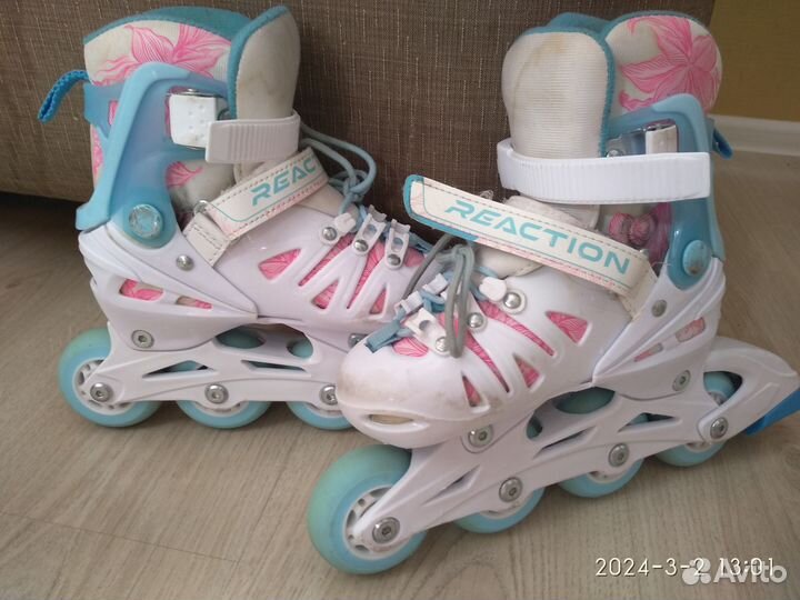 Роликовые коньки reaction galaxy размер 28-31
