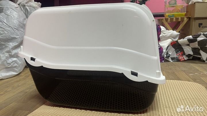 Большой закрытый лоток для кошек. Коврик в подарок