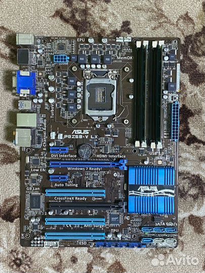 Материнская плата с процессором и памятью