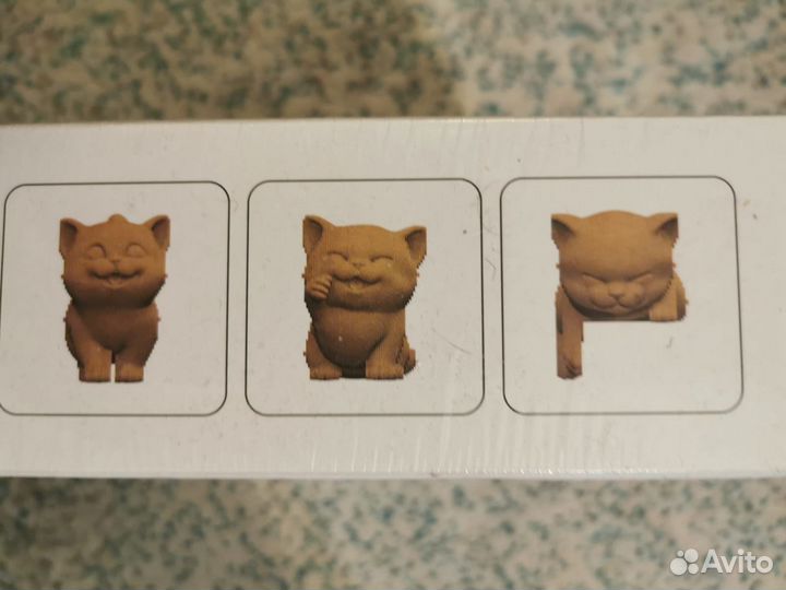 Конструктор qbrix из картона 3D, объемный, Три кот