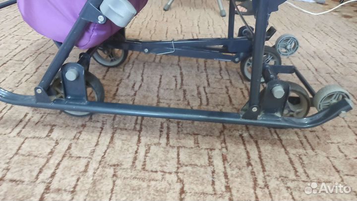 Детские санки коляска с колесами