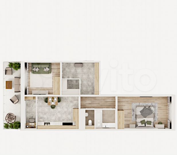 2-к. квартира, 66,3 м², 1/17 эт.