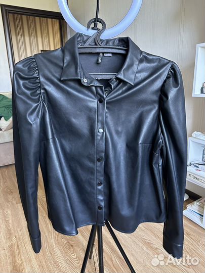 Кожаная рубашка H&M