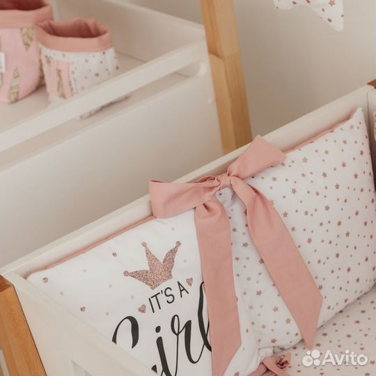 Бортики в кроватку для девочки