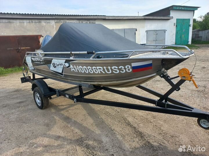 Лодка Беркут+мотор+телега