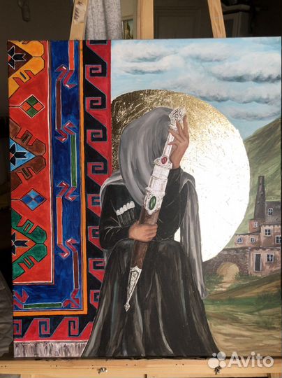 Картина акрилом на холсте 80*60см