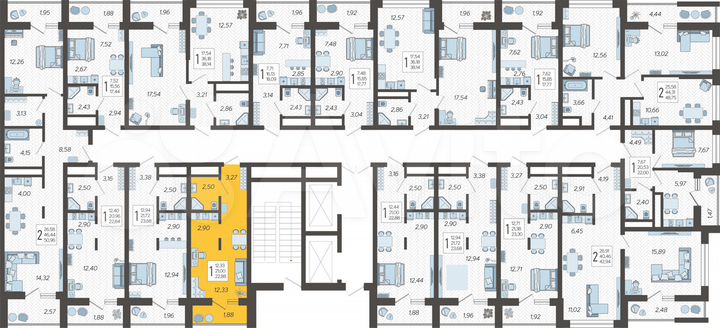 Квартира-студия, 22,9 м², 16/19 эт.