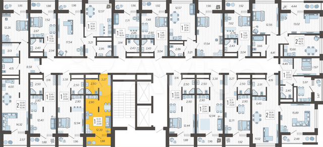 Квартира-студия, 22,9 м², 16/19 эт.