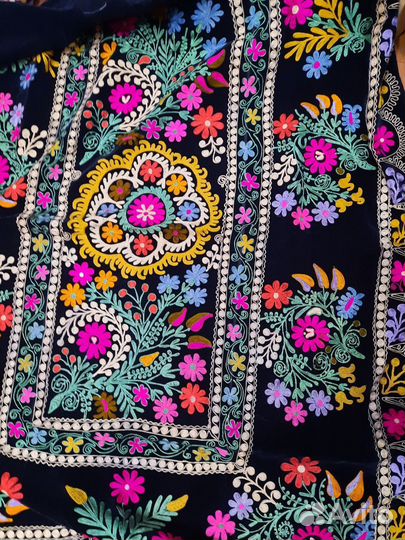 Узбекское винтажное Сюзане. Покрывало. Панно