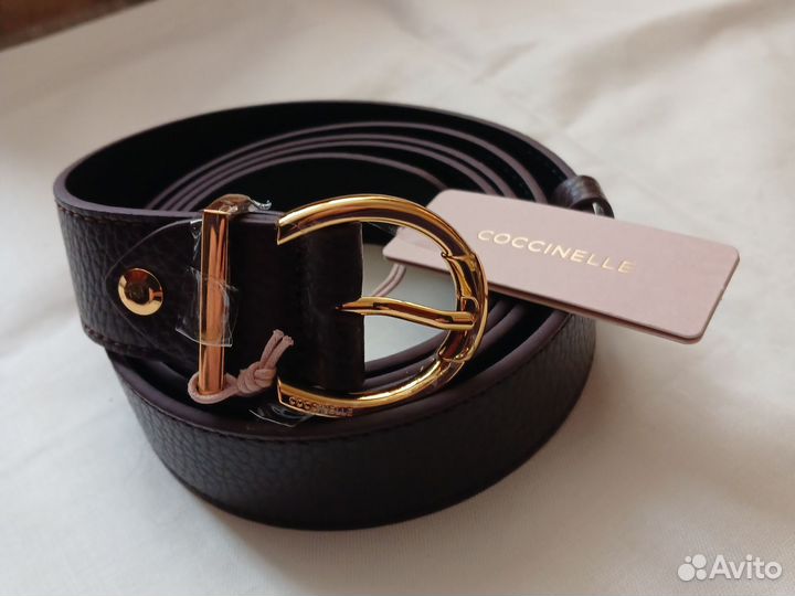 Ремень женский кожаный коричневый