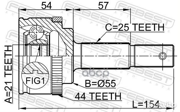 ШРУС наружный 21X55X25 nissan almera N16 00- 02