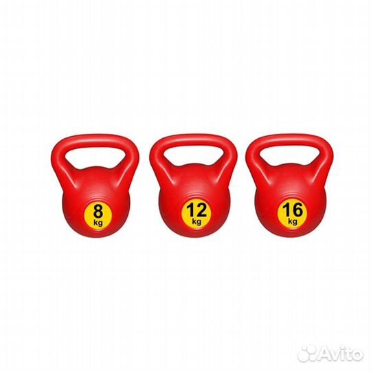 Гиря 12 кг классическая тренировочная пластиковая