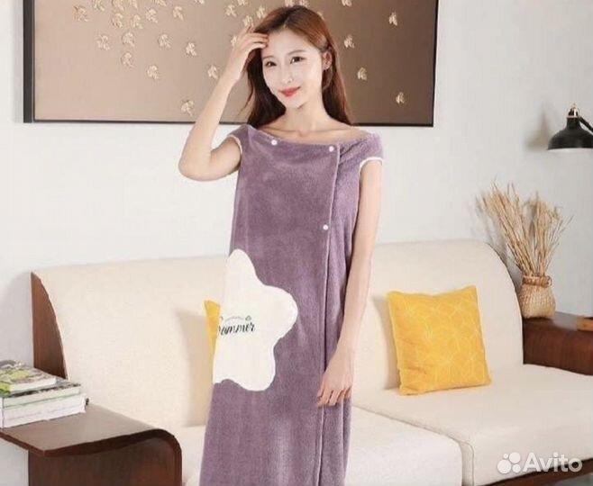 Халат для бани и сауны с чалмой