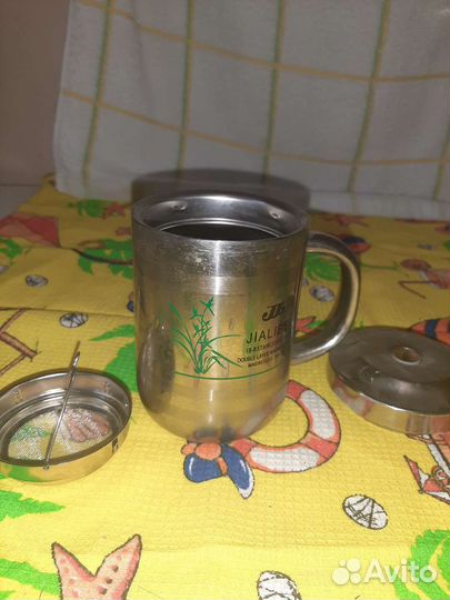 Посуда. Термо кружка с ситом