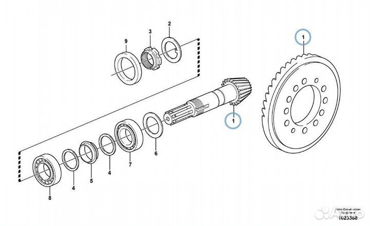 068346 (68346) Главная пара хвостовик моста