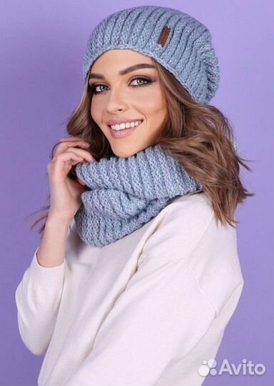 Комплект шапка и снуд женский