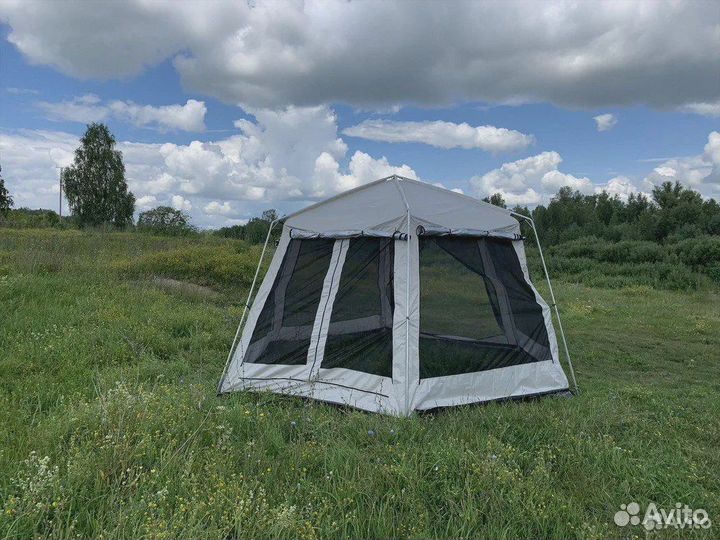 Беседка шатер большая с москитной сеткой
