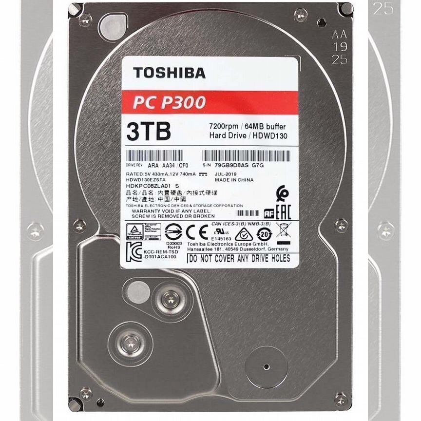 [HDWD130EZSTA] Жесткий Диск Toshiba 3tb Sata3 3,5" Hdwd130ezsta