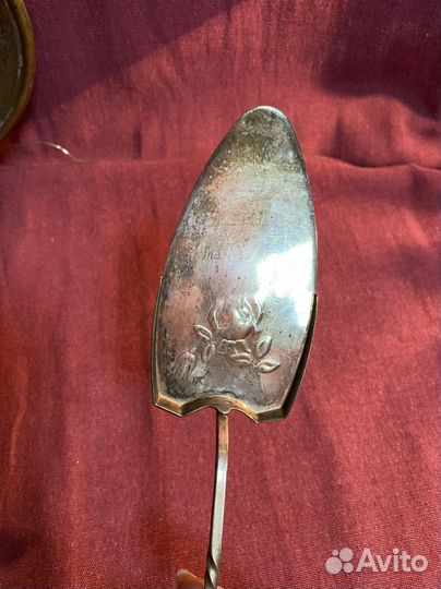 Лопатка для торта серебро 916, позолота