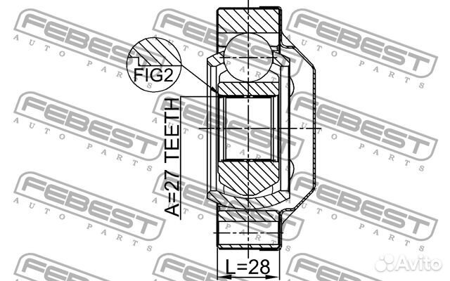 Febest 1611-001R ШРУС внутренний задний