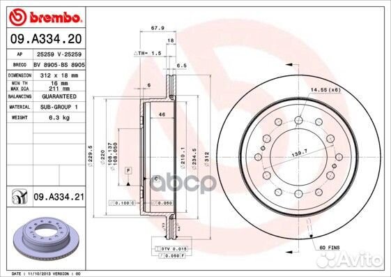 Диск тормозной задн. с уф покрытием toyota FJ C