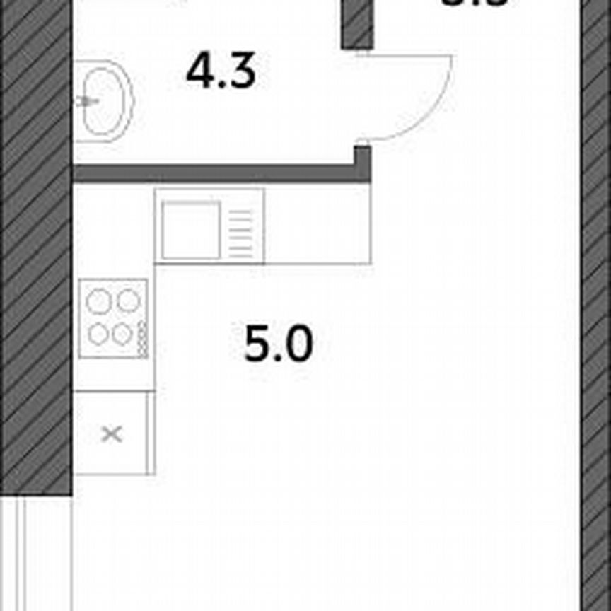 Квартира-студия, 25 м², 13/19 эт.