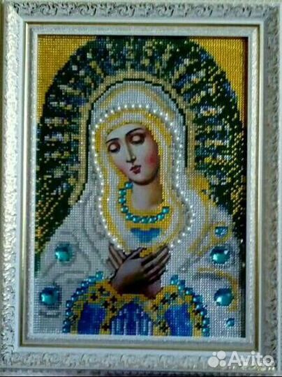 Картина - икона из мерцающих страз (спец стразы )