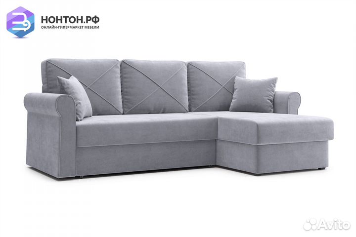 Диван угловой дельфин Лира серый