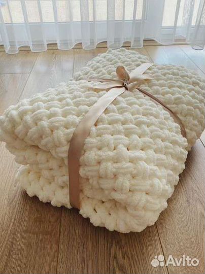 Плед вязаный alize puffy