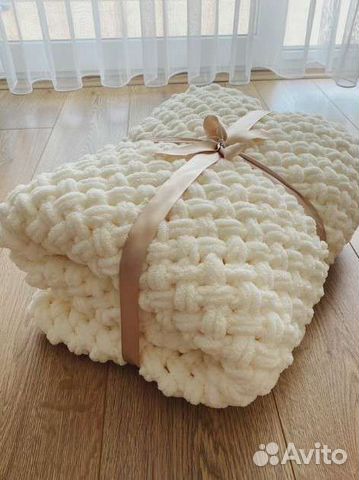 Плед вязаный alize puffy