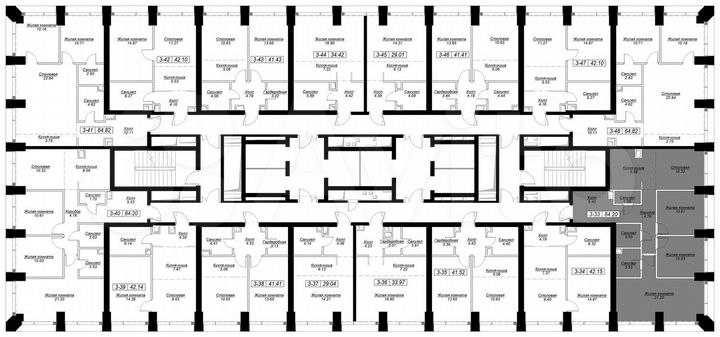 3-к. квартира, 85,2 м², 6/55 эт.