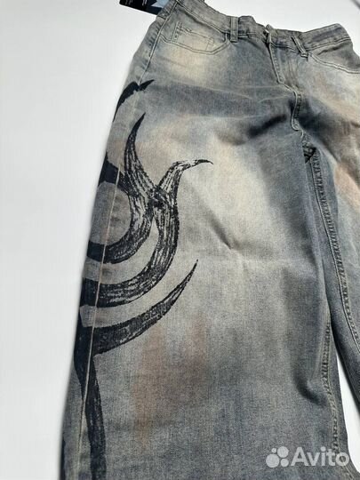 Широкие джинсы Balenciaga Opium Tattoo type