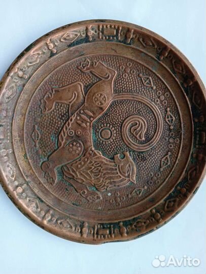 Пепельница медная