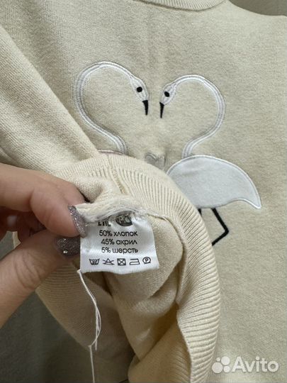 Милейший свитшот свитер S с фламинго