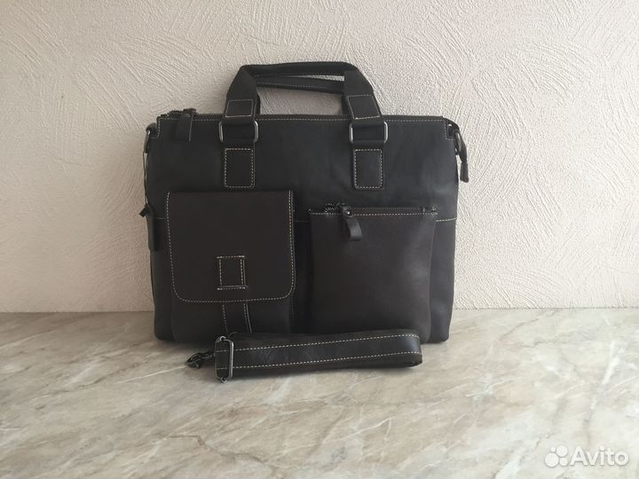 Мужская кожаная сумка на ремне натуральная кожа