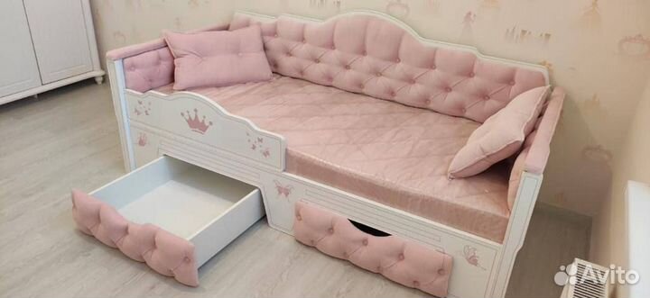 Детская кровать от 3 лет Нежно Розовая