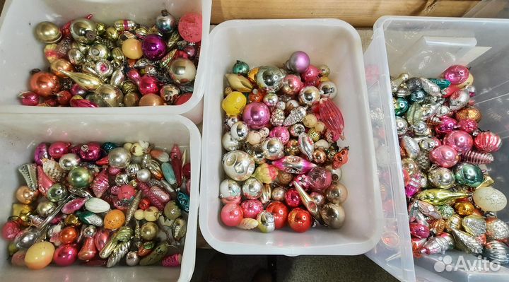 Елочные игрушки СССР стеклянные