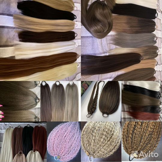 Хвост на резинке, накладной хвост, шиньон хвост