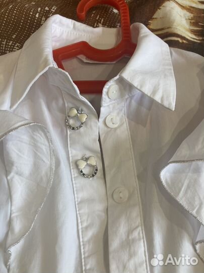 Блузка белая школьная 122 128