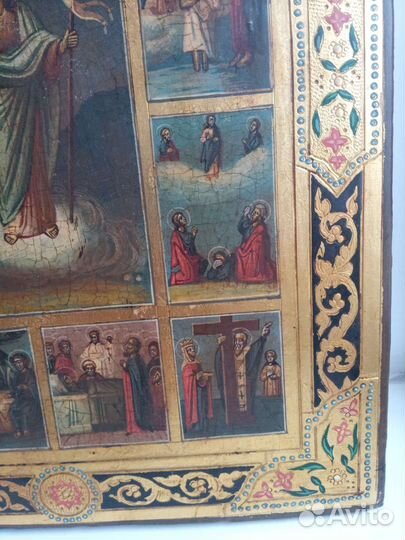 Икона праздники на золоте 37 см