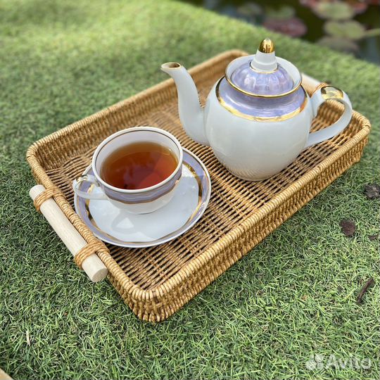 Поднос с имитацией ротанга, 25х35 см