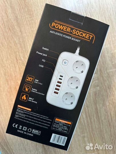 Сетевой фильтр удлинитель с usb и type c