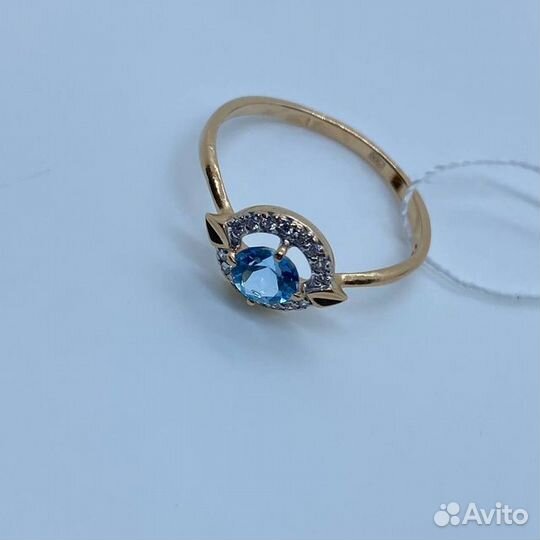 Золотое кольцо с фианитом 17,5р