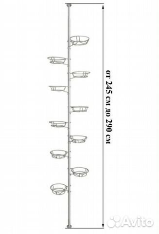 Стойка пол- потолок для цветов распорная