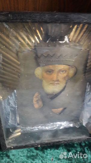 Старинная Икона Никола Зимний