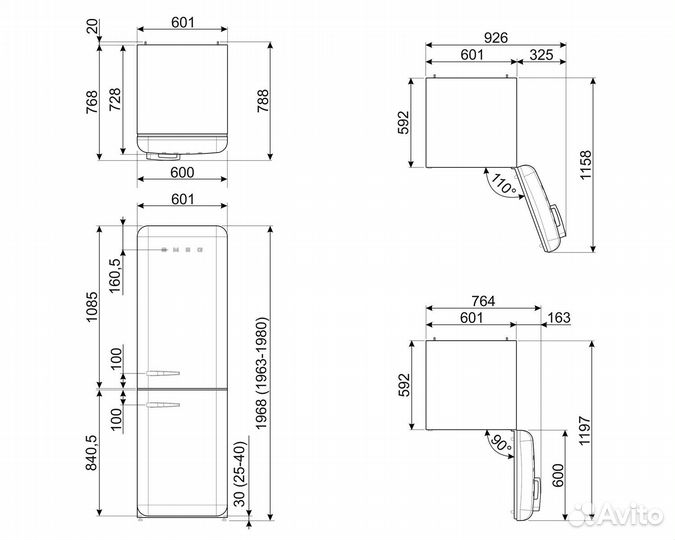 Холодильник Smeg FAB32RPG3 Новый